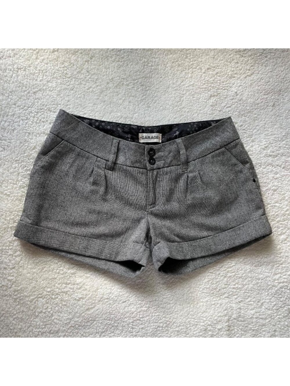 2000s Garage grey tweed shorts Size 5